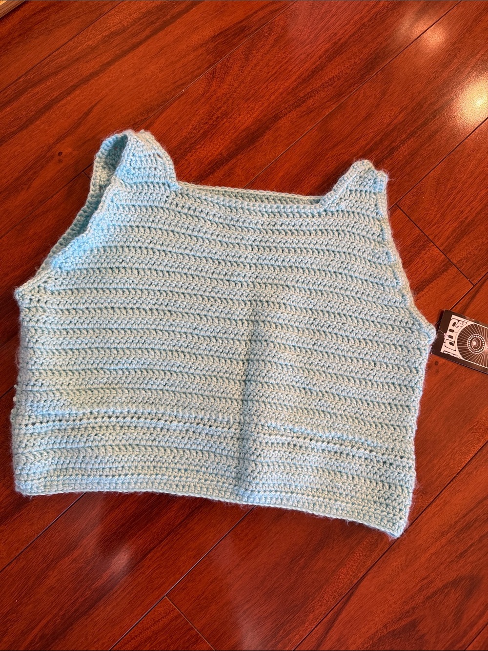 American Vintage Pale Blue Crochet Tank